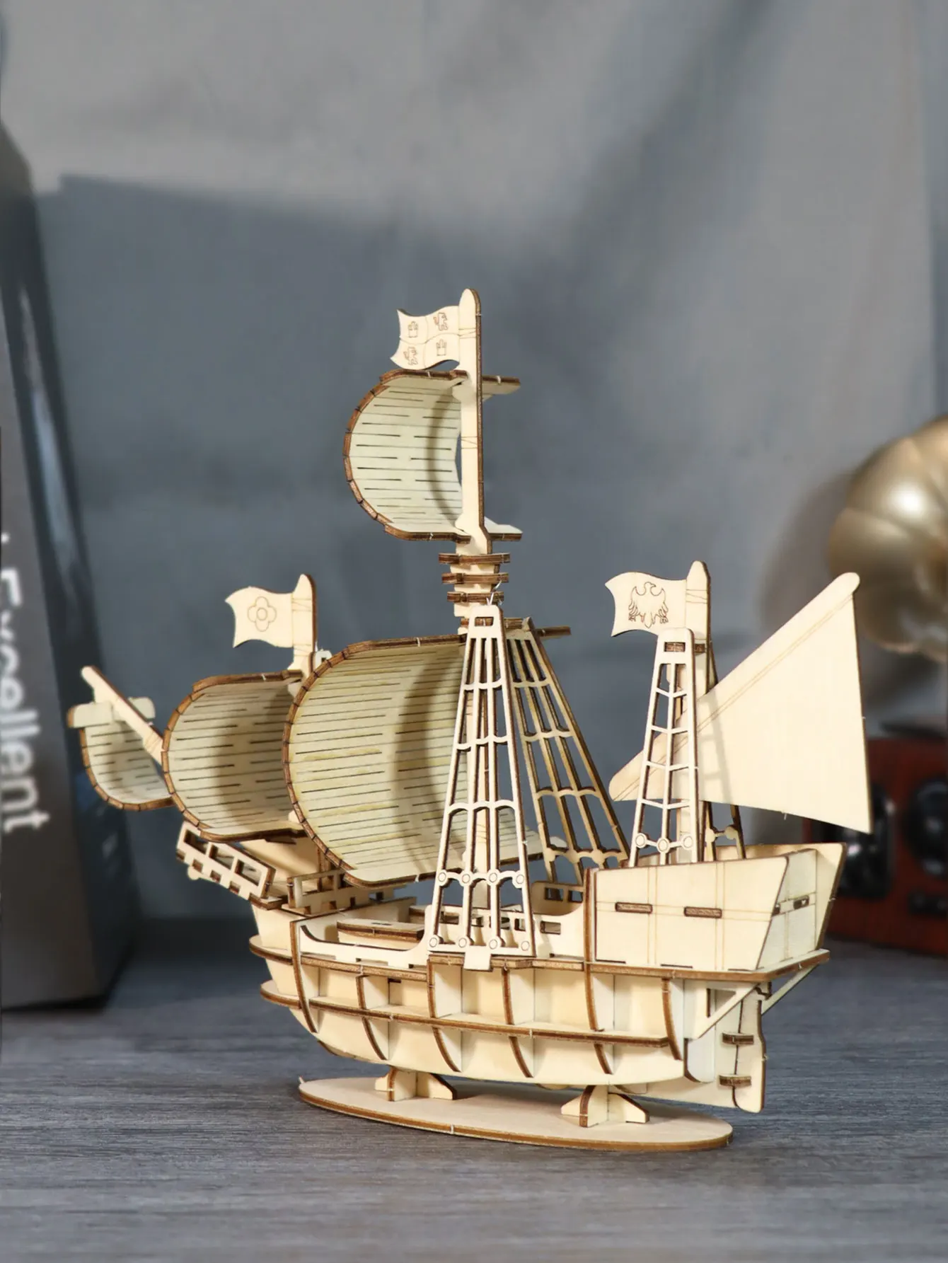 

3D Wooden Puzzles Ocean Sailboat Model Kits Brainteaser Christmas Birthday Gifts for Adults and Teens handmade