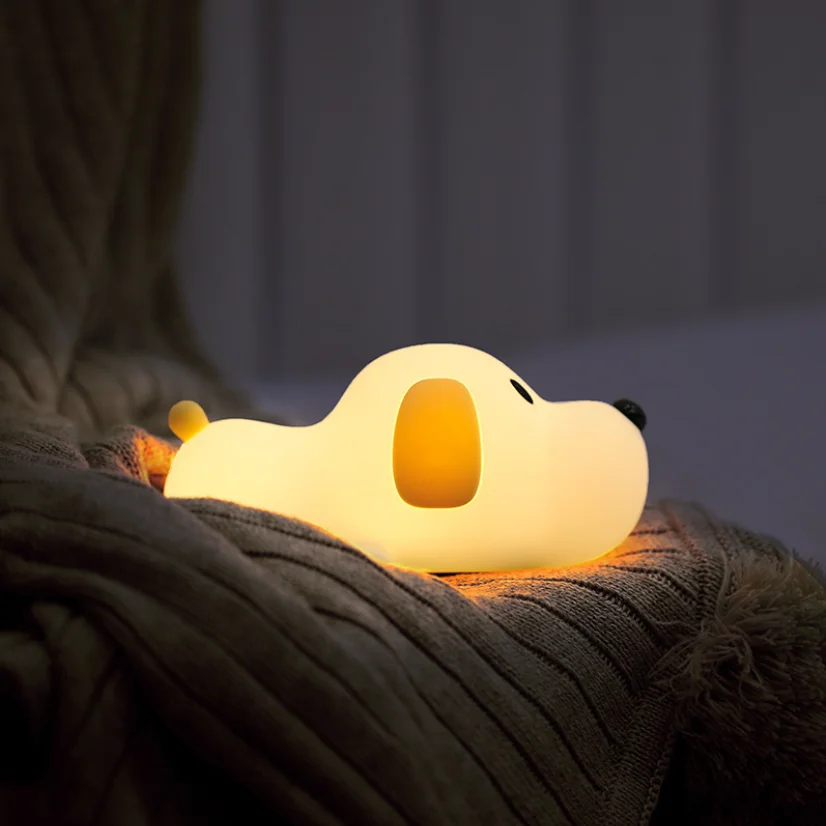 Puppy Dumb Dog LED Silicone Night Light USB Charging Unlimited Dimming Timer Atmosphere Bedhead Patting Light