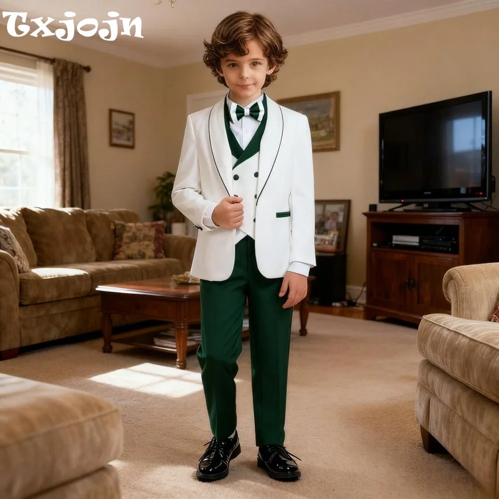 

Новинка: зеленый детский костюм-смокинг из 4 предметов с шалевым воротником для вечеринок, свадебный наряд для мальчика-цветоносца, большие размеры