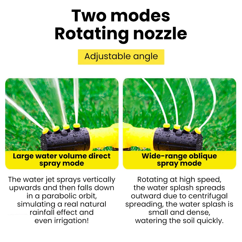 Automatyczne, obrotowe, trójzębne urządzenie do nawadniania zraszaczy 360 stopni, zraszacz obrotowy, tandemowe urządzenie do podlewania zraszaczy