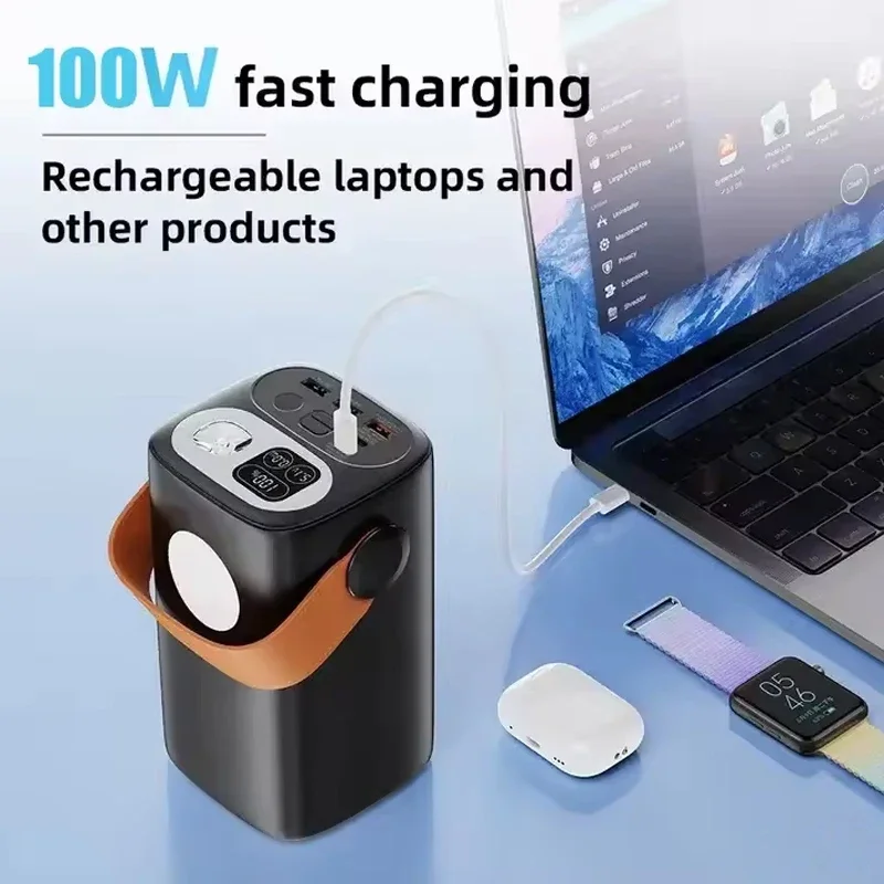 High Capacity 100W 22.5W PD Fast Charging 60000mAh Outdoor Power Bank with Light Power Banks for Laptop