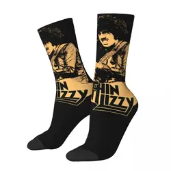 Thin Lizzy Guitar Band Socks Casual Stockings Autumn Anti-Slip Men Socks Soft Breathable Custom Climbing Socks