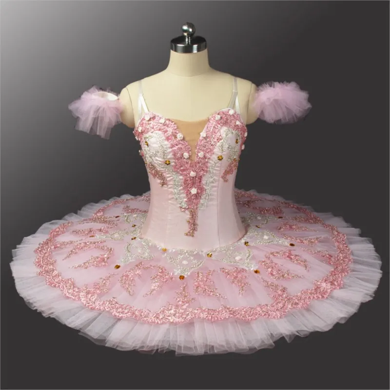 Vêtements de performance classiques 12 couches de danse tutu de ballet rose de taille personnalisée