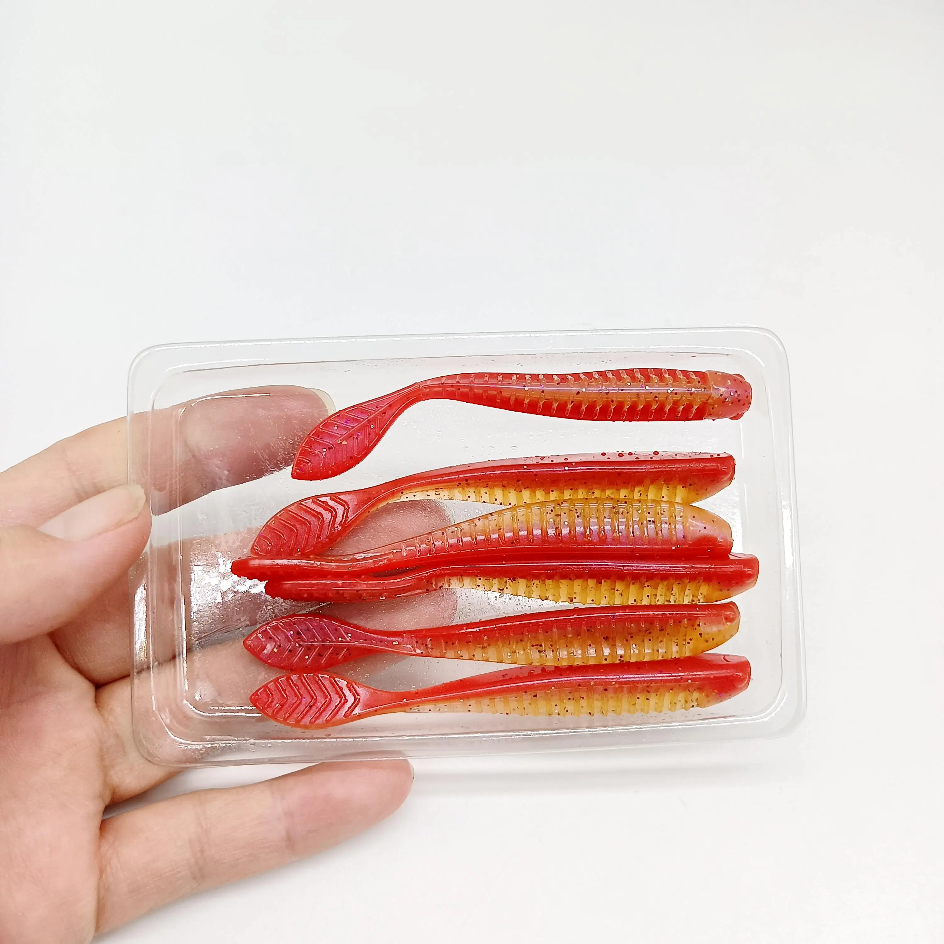 DUODUOYU 6PCS TPE Schwimmenden Angeln Weicher Köder 2,3g/85mm Wobbler Swimbait Silikon Köder Bass Barsch locken Künstliche Köder Tackle