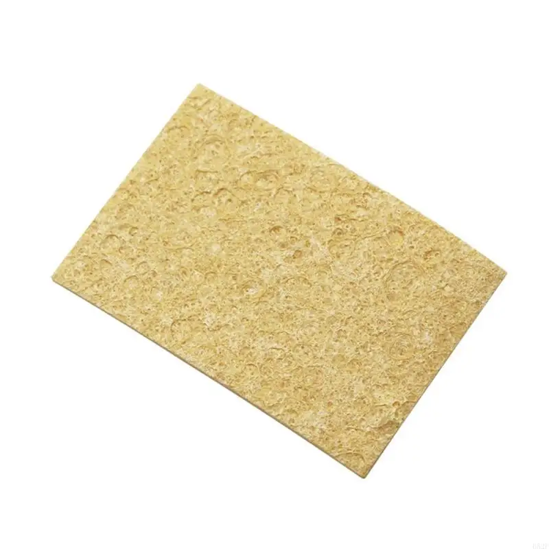 652F Yellow Soldering Cleaning Sponge, High Temperature Enduring Soldering Tip Cleaner for Electric Welding Accessory 10pcs