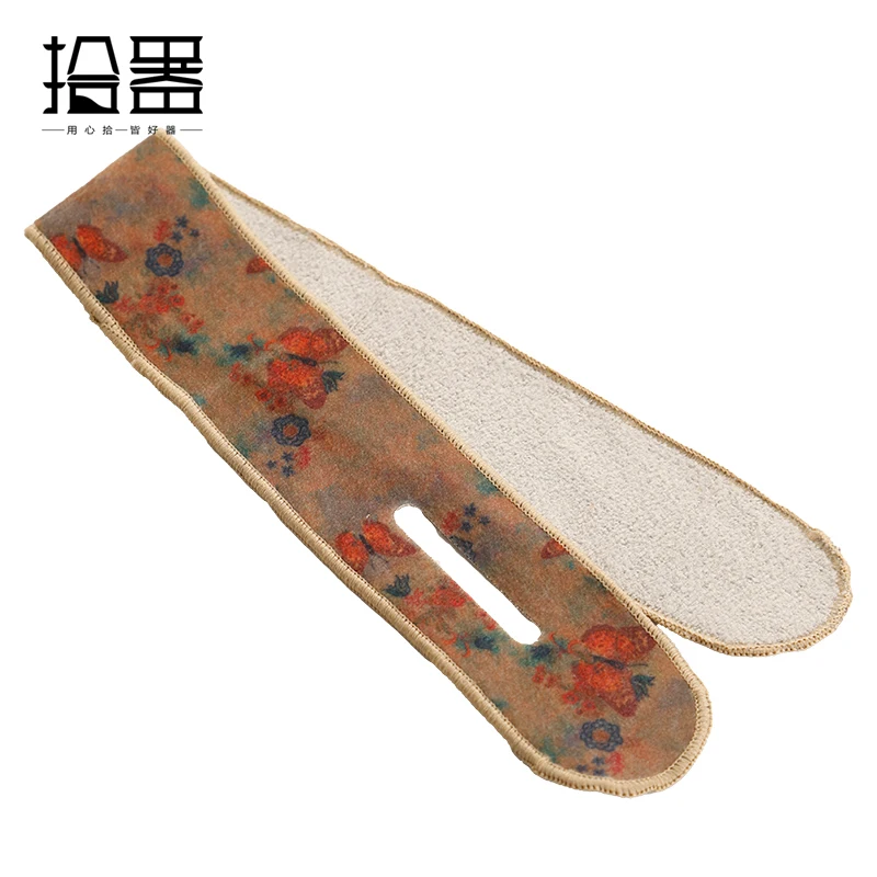 Deerskin velvet tea set protective strips, teapot anti-collision straps, Chinese-style fabric outdoor portable packaging, and te