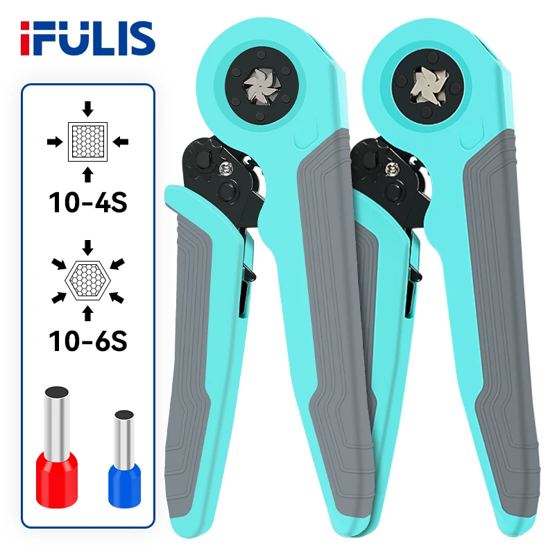 HSC8 Upgrade 10-6/10-4 0.25-10mm² Crimping Pliers Adjustable Wire Stripping Pliers Crimping Connector Wire Crimping Ferrule VE T