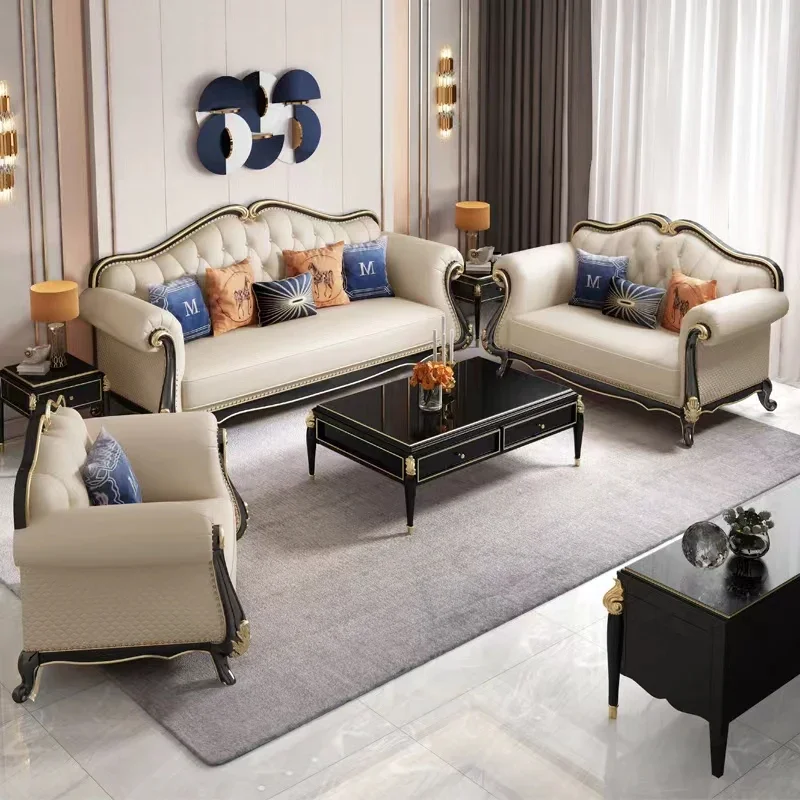 Designer Leather Luxury Sofas Living Room Sectional 3 Piece Sofa Lounge Modern Divani Soggiorno Nuovi Arrivati Couches Furniture image 3