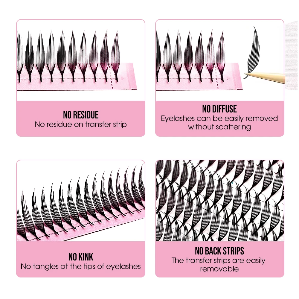 Spire Eyelashes Extension Feather Shape Individual Lashes Brazilian Volume Soft Lashes Customized Eyelashes Private Label