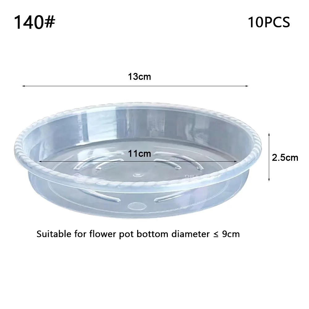 10pcs New Round Flower Pot Tray Plastic Clear Flower Pot Base Desktop Trash Storage Drip Tray Home
