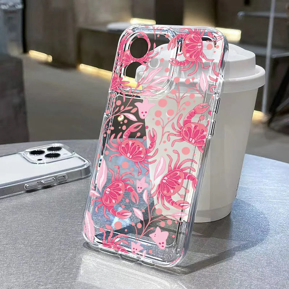 Coque Animaux Marins pour iPhone 18 Pro Max, Coque iPhone 16 15 17 14 Pro Max 11 13 12 Pro XS Max X XR Air 16e 18, Coque Souple en TPU Transparent