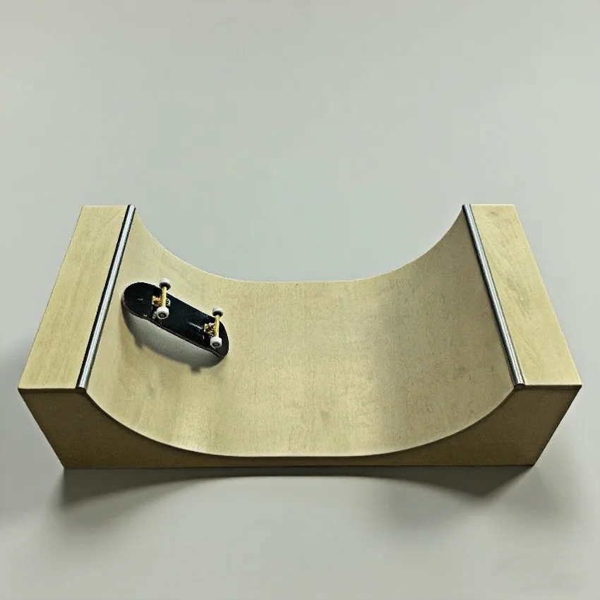 Rampe demi-tuyau de touche, rampe en U en bois pour cascades technologiques, garde-corps de bureau Portable pour la pratique professionnelle et les débutants