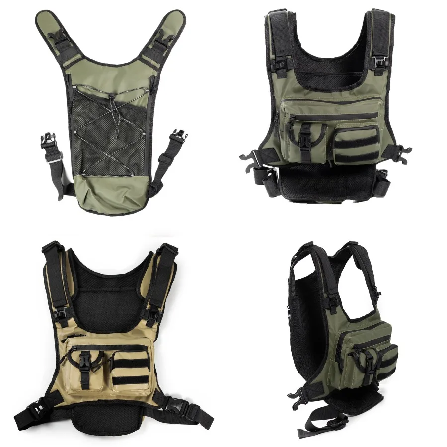 

【New style】 outdoor tactical chest bag multi-function vest multi-pocket sports running vest cycling accessories bag equipment