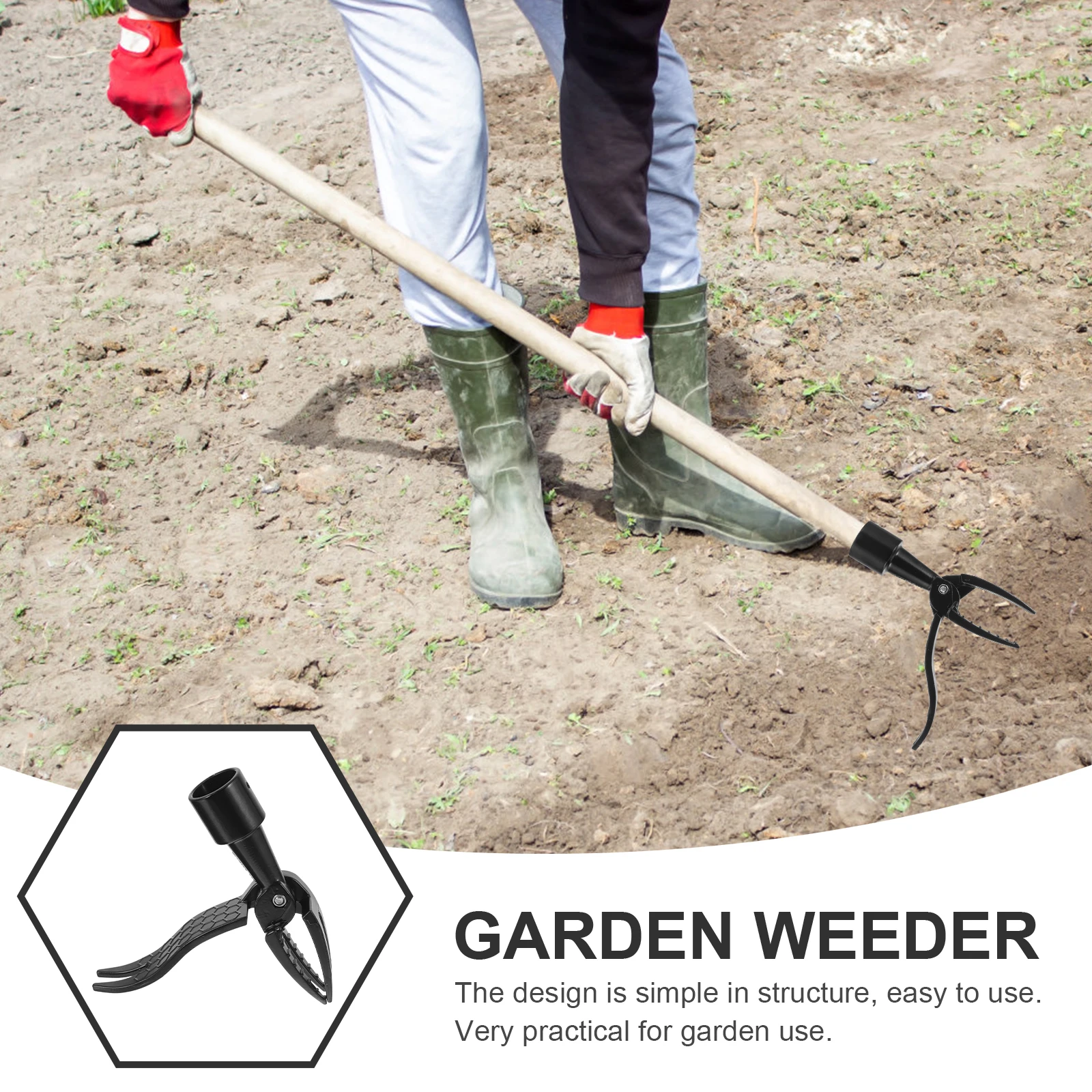 

Cast Iron Weeder Plucking Tool Durable Garden Weeding Fork Lawn Tools Portable Household Weed Extractor