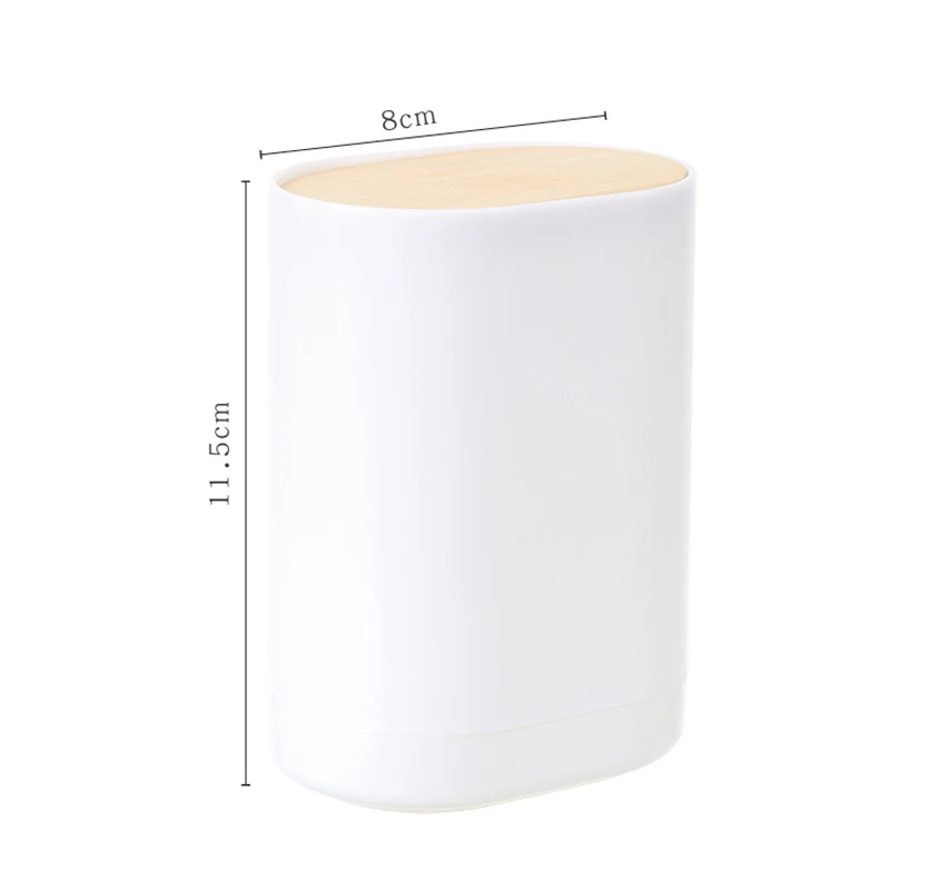 Automatic Lifting Toothpick Box Bamboo Wood Creative Press Type Toothpick Storage Box Cotton Swab Case Toothpick Jar Holder