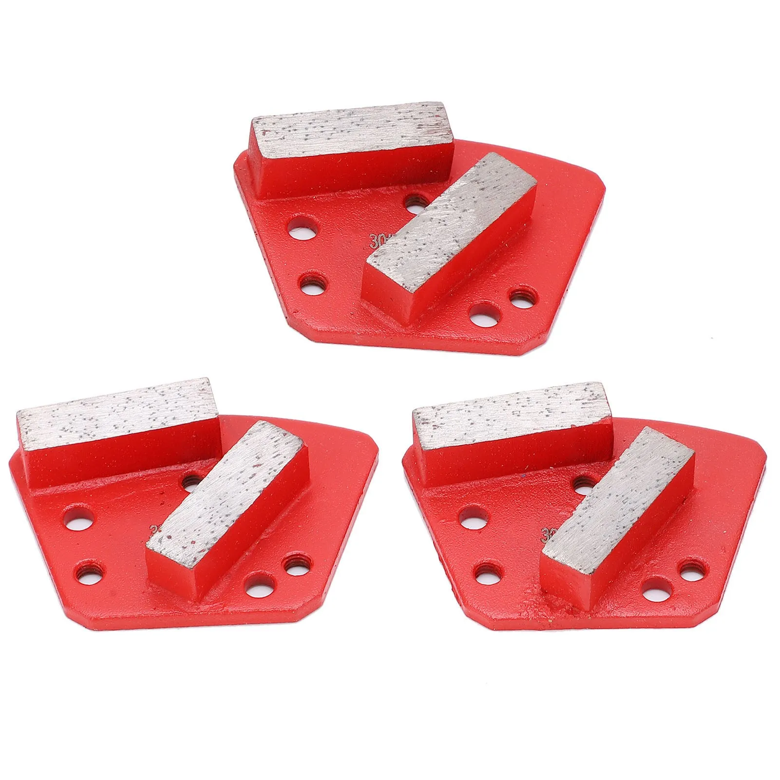 

3Pcs Diamond Grinding Shoes Trapezoid Concrete Cutting 6‑Hole Straight Teeth