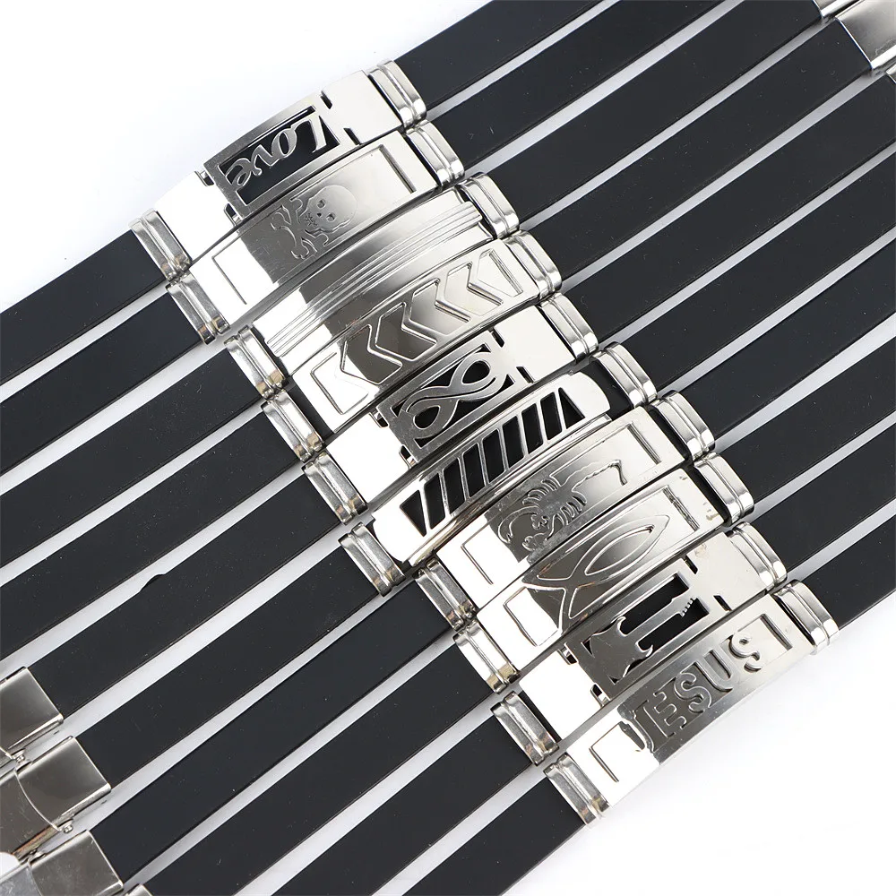 10Pcs/Lot Fashion Vintage Smooth Stainless Steel Bracelet For Men Women Mixed Style Jewelry Party Gifts