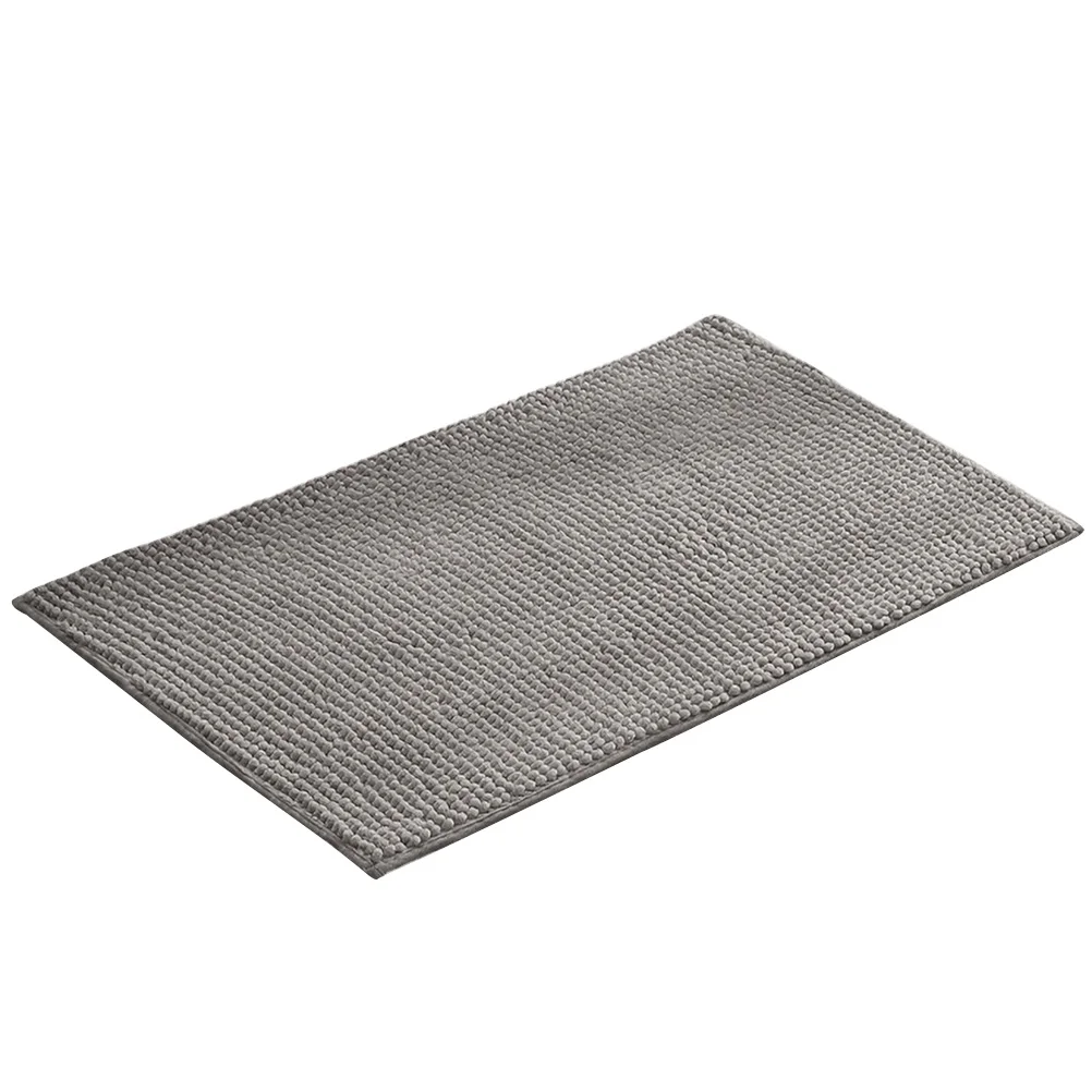 

Short Pile Chenille Bath Mat 40x60CM Grey Washable Anti Slip Water Absorbent Bathroom Floor Mats Non Rugs Home Decor
