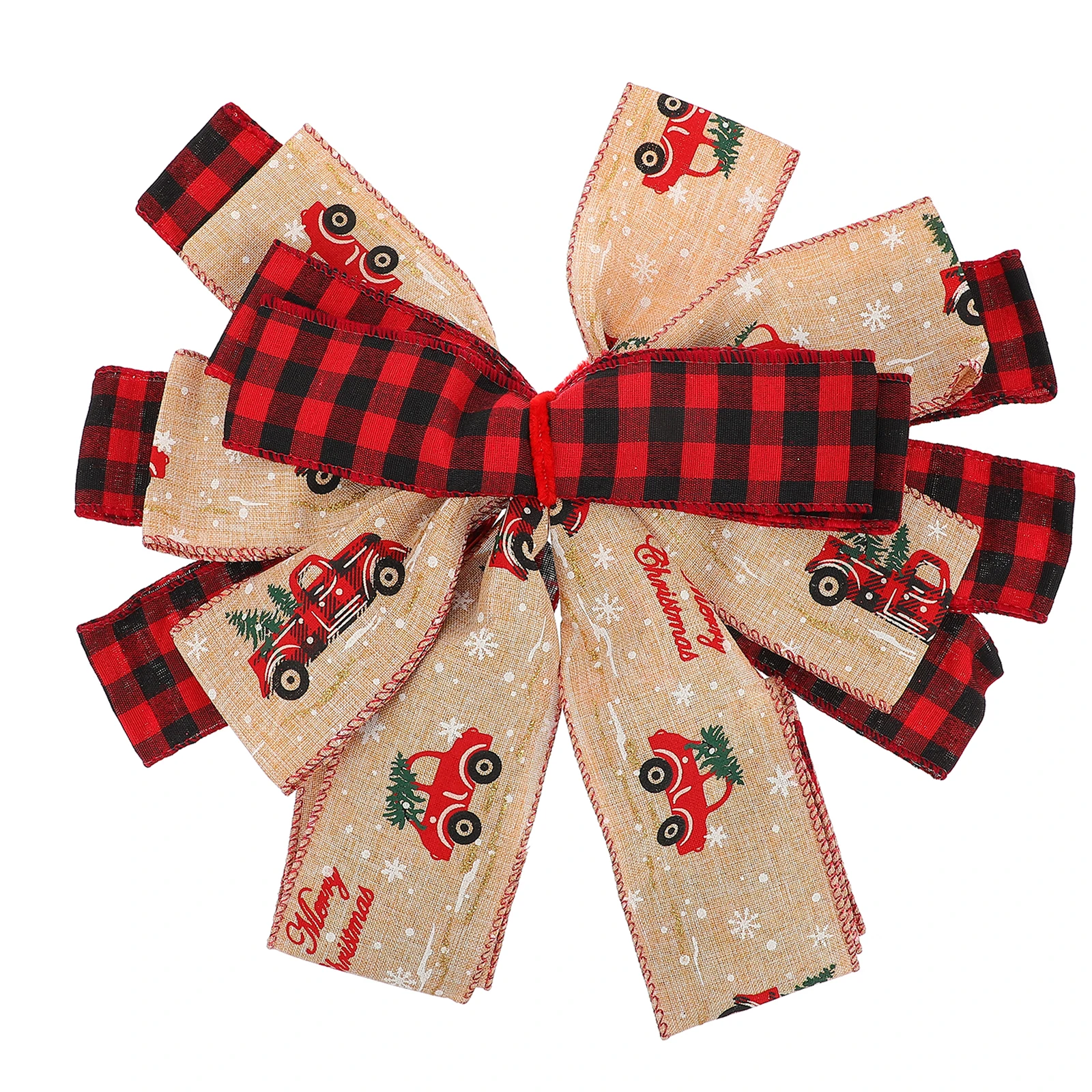 

1pc Tree Ornament Festival Door Decor Christmas Party Hanging Cloth Bows Festive Decorations For Wedding Birthday Home Xmas Tree