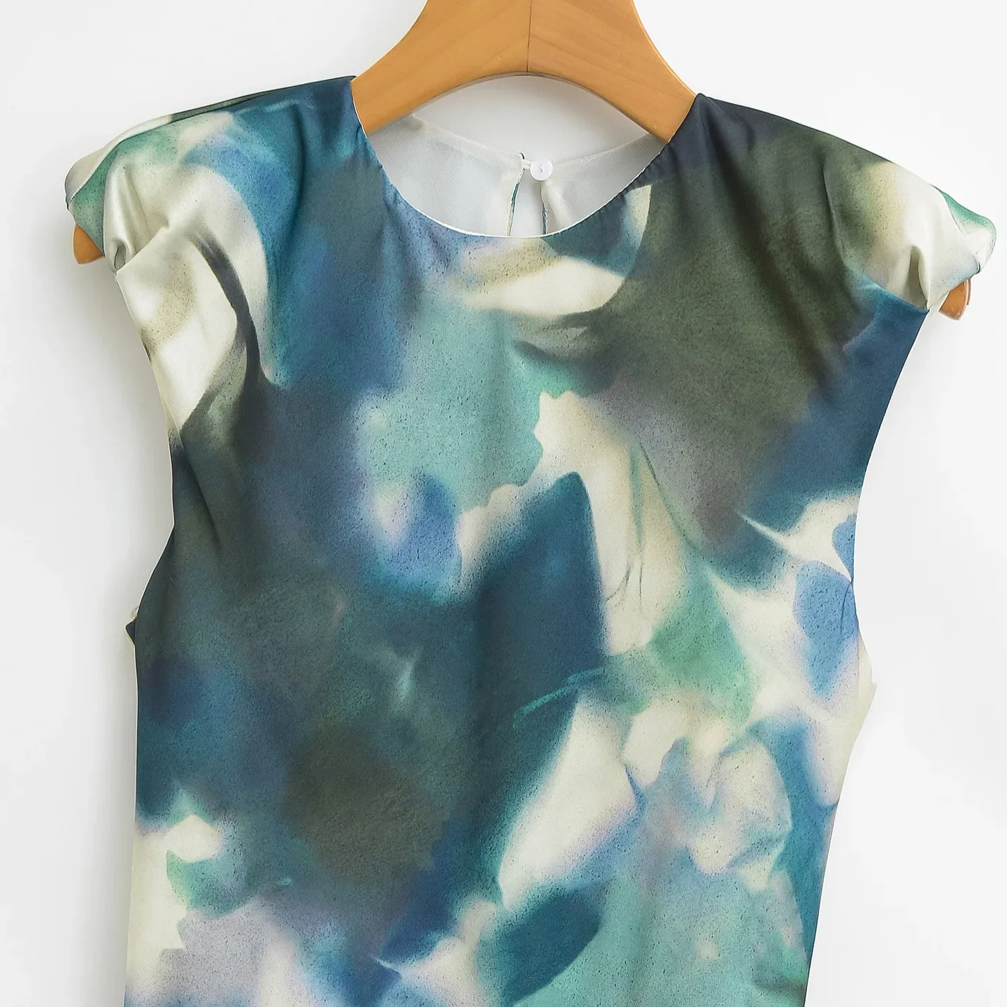 Summer New Fashion Printed Women Sleeveless Dress High Quality Satin Ladies Banquet Long Dresses