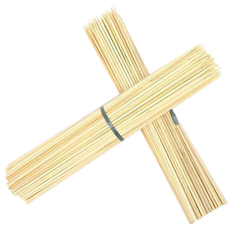 

2Packs Bamboo Skewers Disposable Food Picks Bbq Rotating Skewers 40Cm for Meat Vegetables Party Wedding