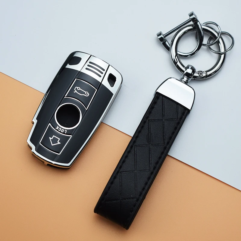 Silver TPU Car Remote Key Case Cover Shell For BMW X1 X5 X6 Z4 E90 E60 E70 E87 3 5 6 Series M3 M5 Holder Shell Fob Accessories