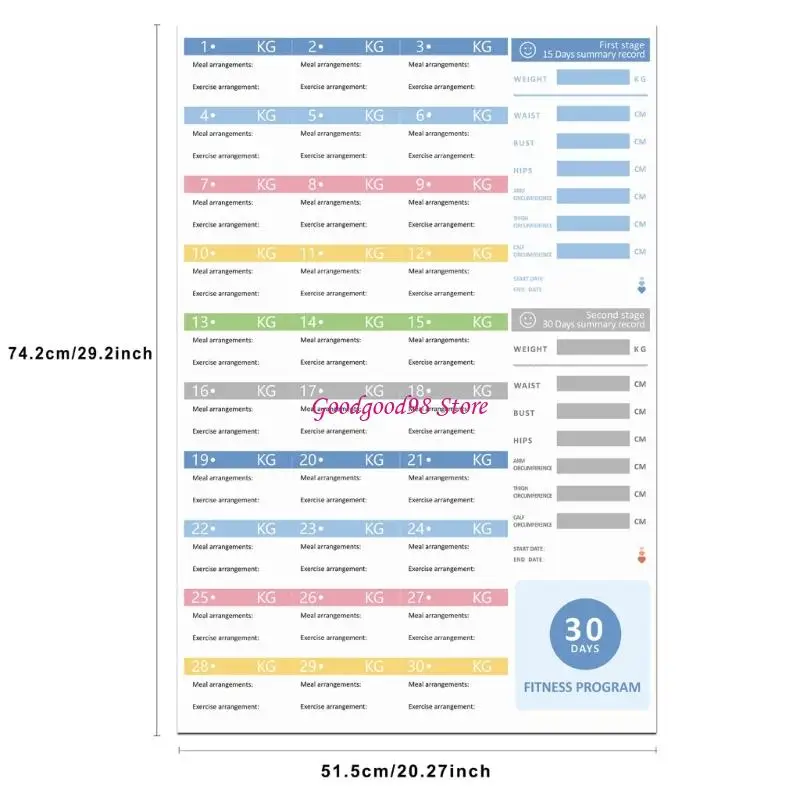 Programma allenamento organizzatore fitness planner programma fitness impermeabile per uomo w8ec