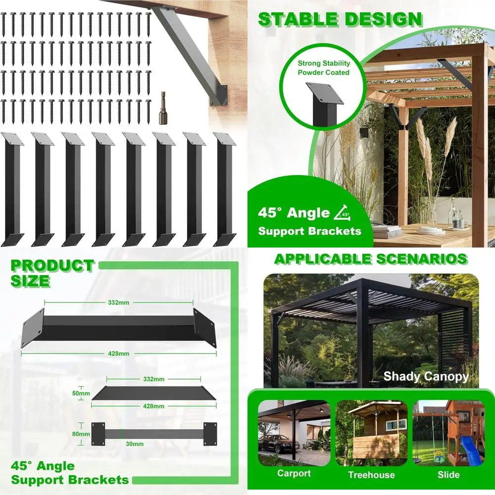 

Сверхмощные угловые кронштейны для перголы с деревянной балкой 45 градусов, опорные кронштейны для прочного усиления углов