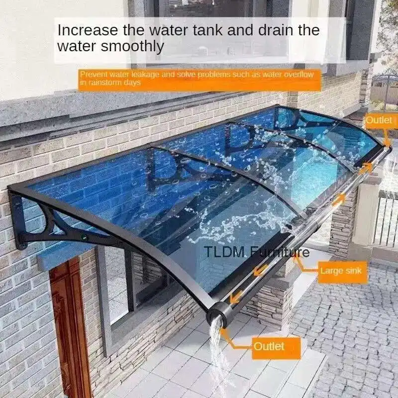 Outdoor Waterproof Awning for Courtyard Modern Thickened Metal Rain Cover Awnings Creative Minimalist Terrace Awning for Home