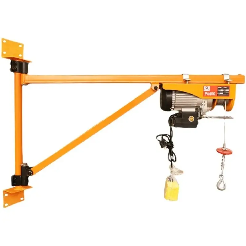 

220V Mini Electric Hoist Household Lifting Equipment With Fixed Column Bracket For Construction Decoration Work