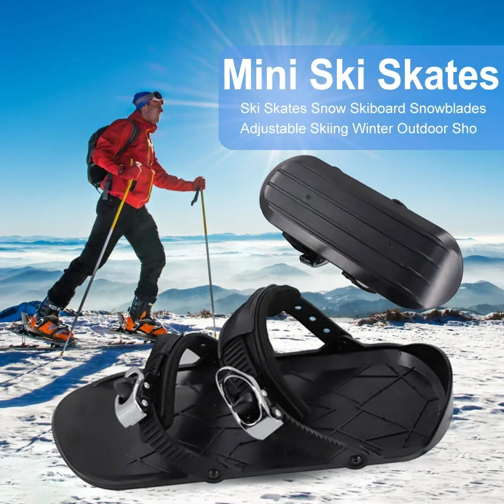 Mini Ski Skates for Snow The Short Skiboard Snowblades High Quality Adjustable Bindings Portable Skiing Shoes Snow Board