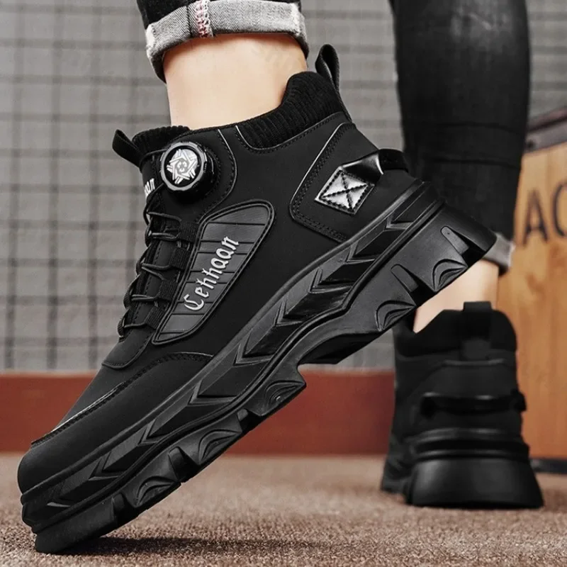 

Trend Men's Boots 2025 Autumn High Top Ankle Boots Outdoor Comfortable Anti-slip Shoes for Men Hiking Sneakers Botas Para Hombre