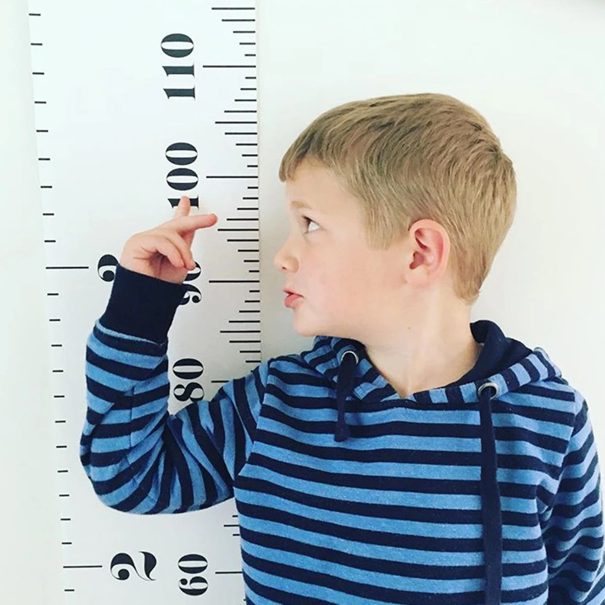 

Natural Wood Height Measurement Ruler Durable Waterproof Kids Growth Chart Wall Decoration Easy Install Mint Green Educational