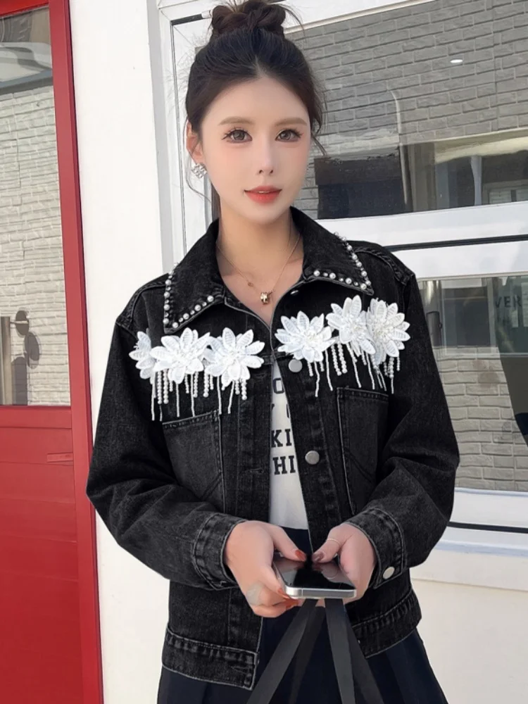 Spring 2026 Trendy Denim Jacket Women's Short Open Cardigan Loose Student Versatile Top Harajuku Autumn Casual Straight Leg J...
