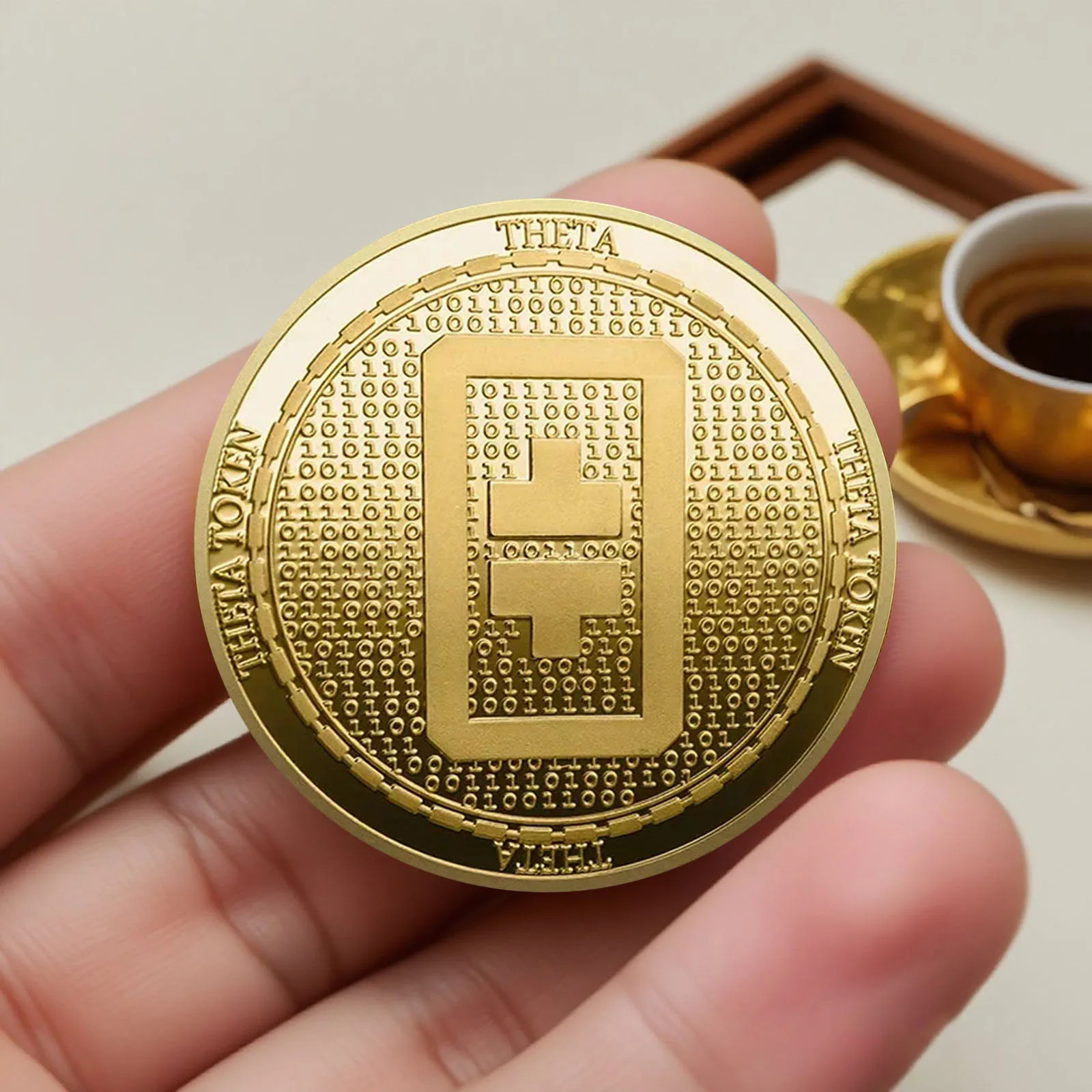 عملات تذكارية جديدة للعملات الافتراضية من ثيتا، عملات معدنية قابلة للجمع مطلية بالذهب #5