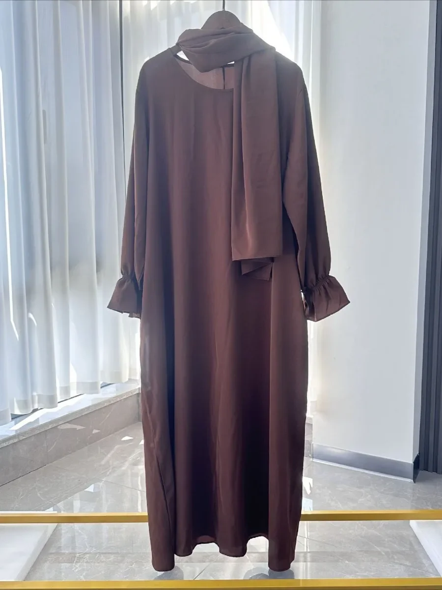 Robe Longue Arabe pour Femme Musulmane, Abaya, Modeste, Écharpe Jalabiya, Caftan Marocain, Islam, Eid, Éducatif, Dubaï, 2024