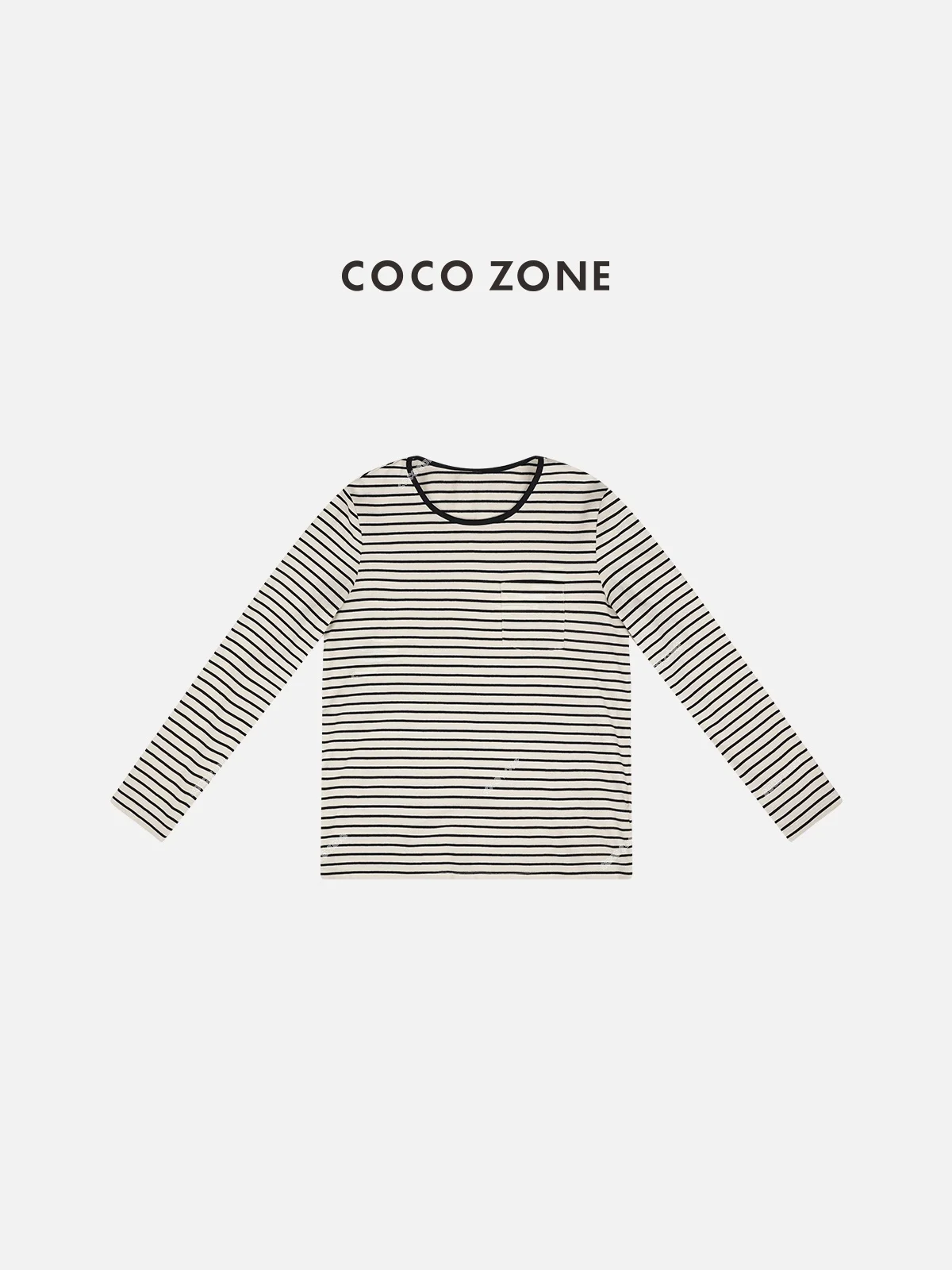 

Classic Striped Versatile Slim Fit Women's T-irt Long Sve round Ne Cotton 00% Spring Season Regular Length