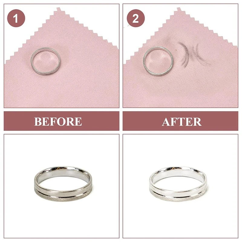 Jewelry Cleaning Cloth, Professional Polishing Cloth Individually Wrapped, Pink Silver Polishing Cloth