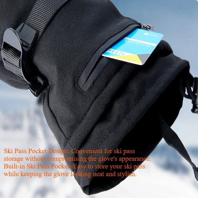 새로운 겨울 5손가락 스키 장갑 - 터치스크린 친화적, 방수 및 야외 스키 활동에 적합한 따뜻함 스키 장갑