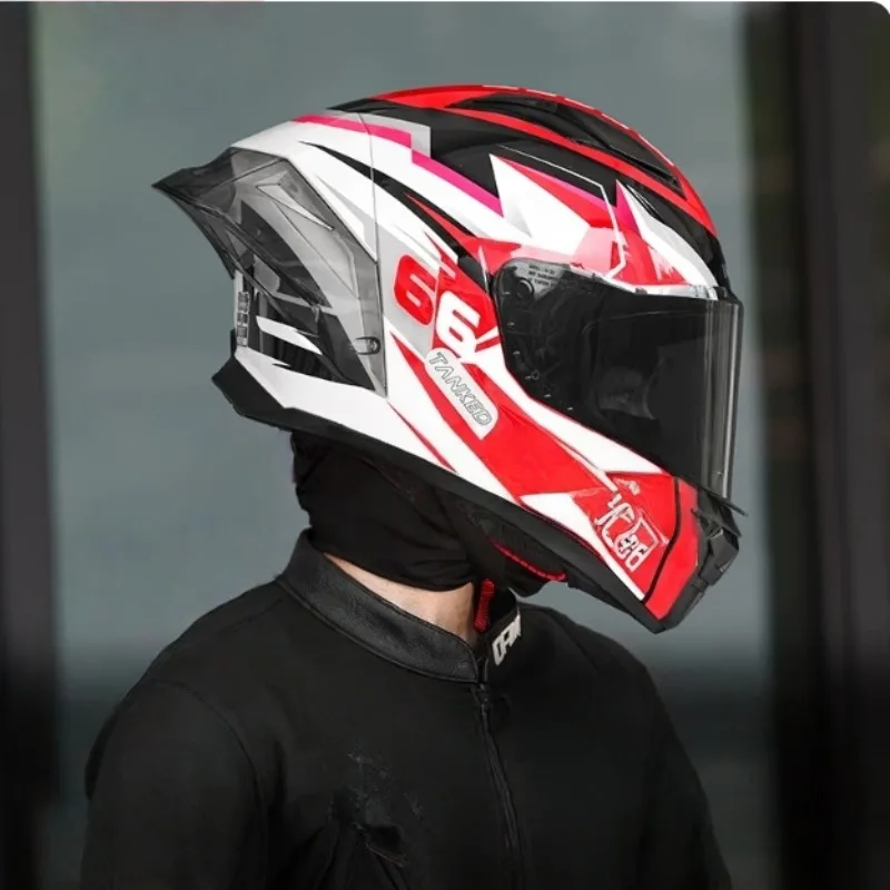 Hot DOT ECE Big Tail Wing Helmet Men Moto Full Helmet Female Imitation Racing Moto Racing Running Safety Helmet Casco De Moto