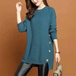 Women's Long Sweater Coat Spring Autumn Winter 2025 New Pullover Female Jacket Fashion Tide Knitwear Bottoming Shirt Tops Ladies