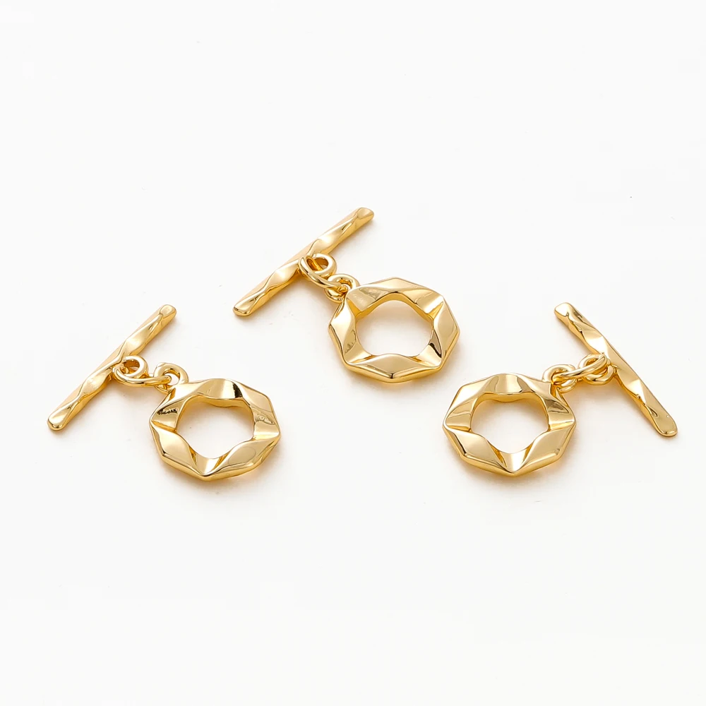 

6Pcs/Lot 14/18K Gold Color Plated Brass O Toggle Clasps Bracelet Connector Clasps Jewelry Making Supplies Necklace Diy Findings