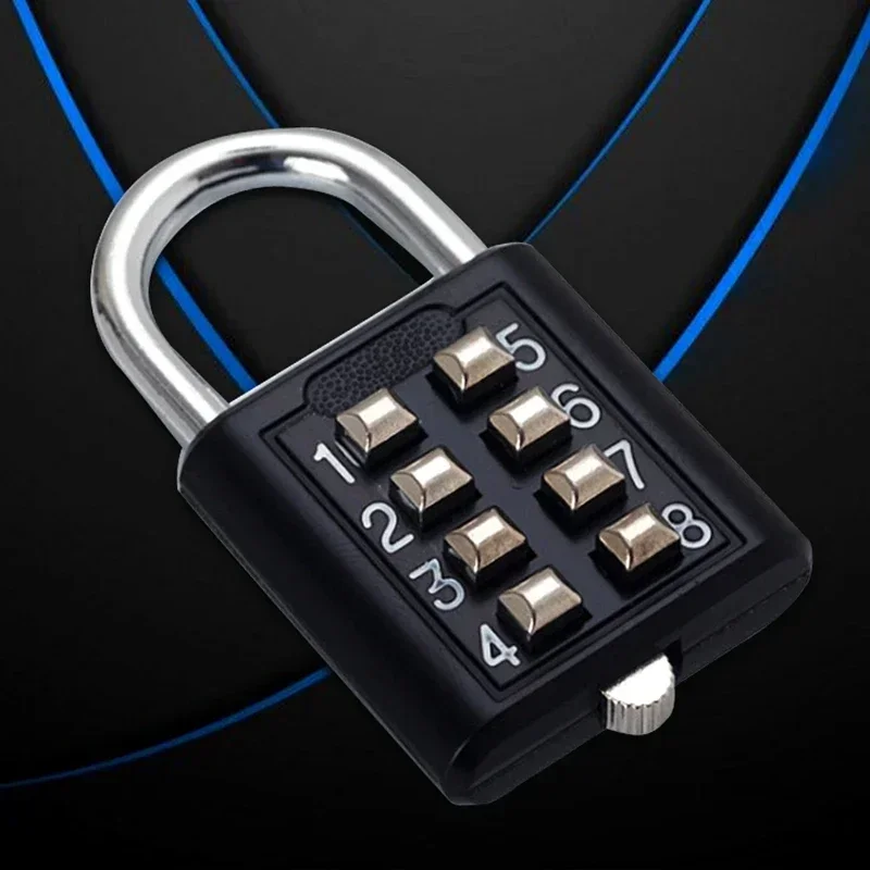 8 Digits Password Code Combination Padlock Zinc Alloy Suitcase for Luggage Travel Code Anti-thieft Lock Code Keyed Smart Lock