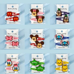 Disney Cartoon Mickey Mouse Headdress Girls Mickey Minnie Stitch Donald Duck Colorful Hairpins Hair Accessories Girls Gift