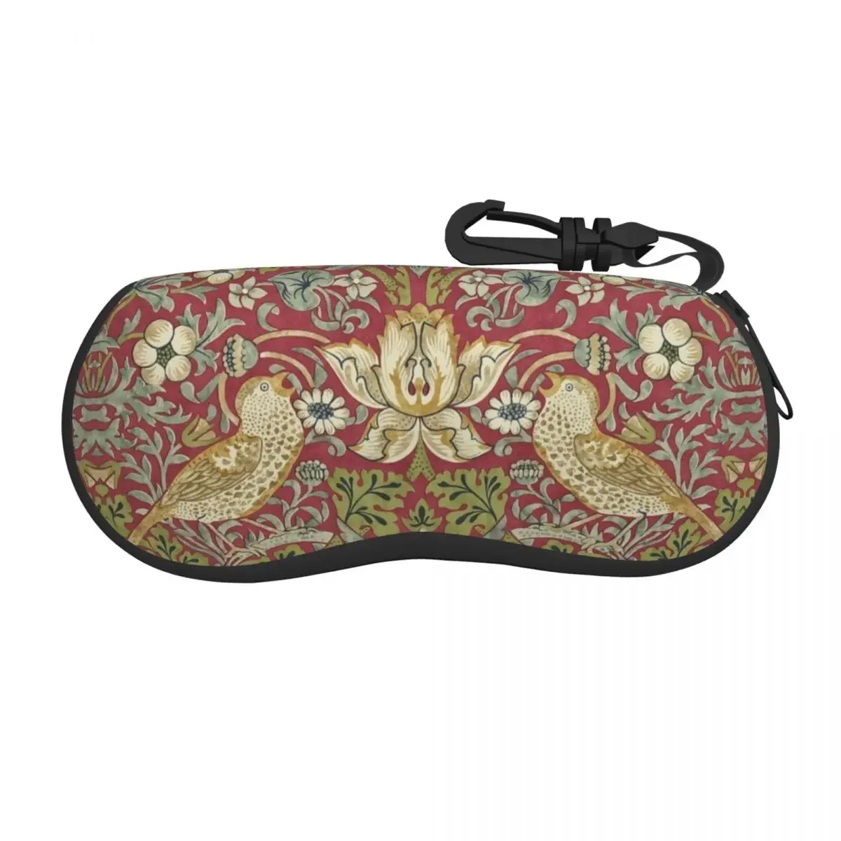 William Morris Strawberry Thief Red Shell Eyeglasses Protector Cases Cute Sunglass Case Floral Textile Pattern Glasses Bag