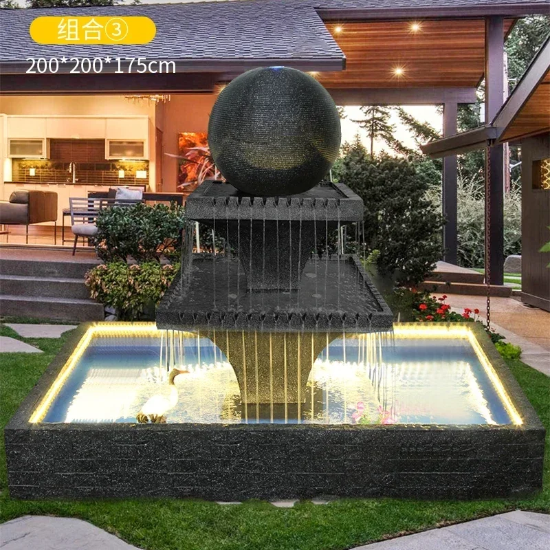 TQH6.8 company hotel lobby feng shui ball fountain ornament flowing water generation wealth circulating water outdoor decoration