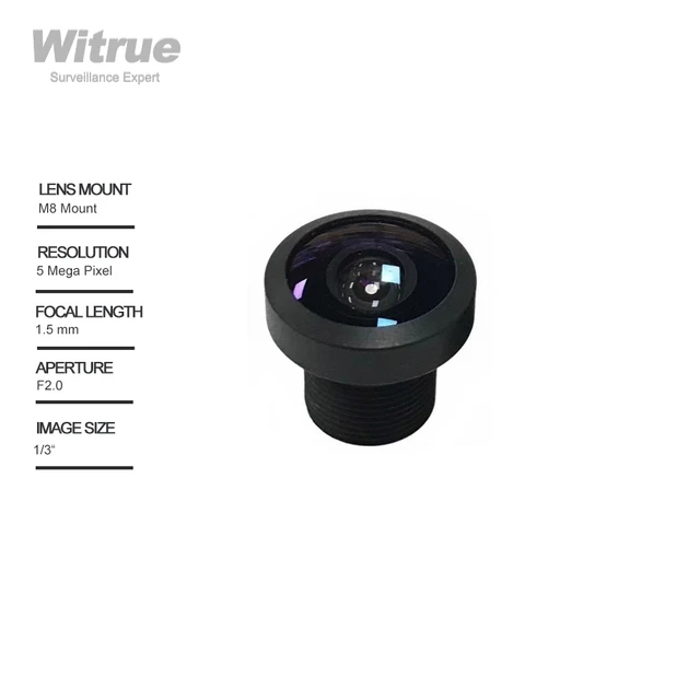 Wodoodporny obiektyw IP68 M8 do montażu na 5MP 1.5mm typu "rybie oko" 200 stopni F2.0 1/3 "650nm filtr podczerwieni dla kamera wędkarska kamery samochodu