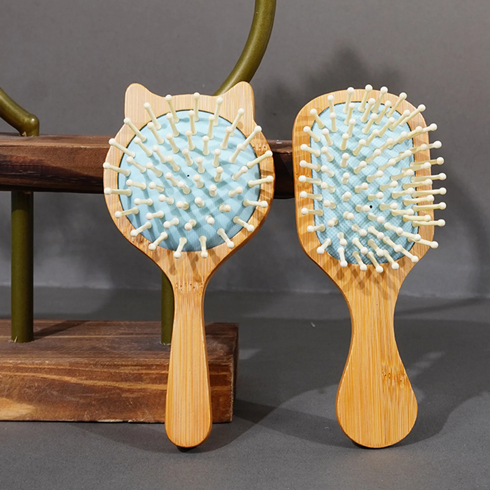 

Natural Wooden Paddle Hairbrush Handheld Scalp Massage Air Cushion Hair Comb Anti-static Air Cushion Hair Comb Styling Tools