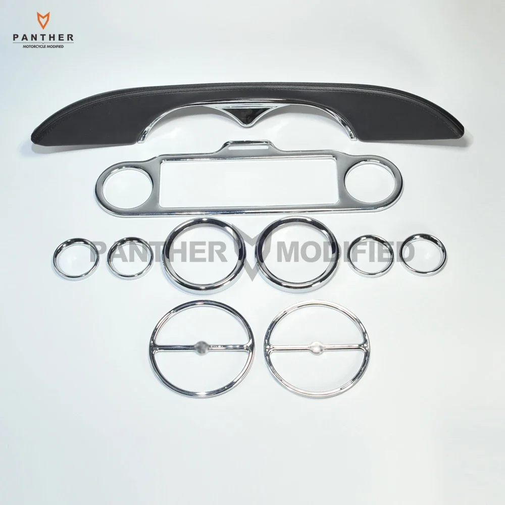10 pcs Chrome Motorcycle Stereo Accent Speedometer Speaker Trim Ring and Interior cover decoration For Harley Electra Glide