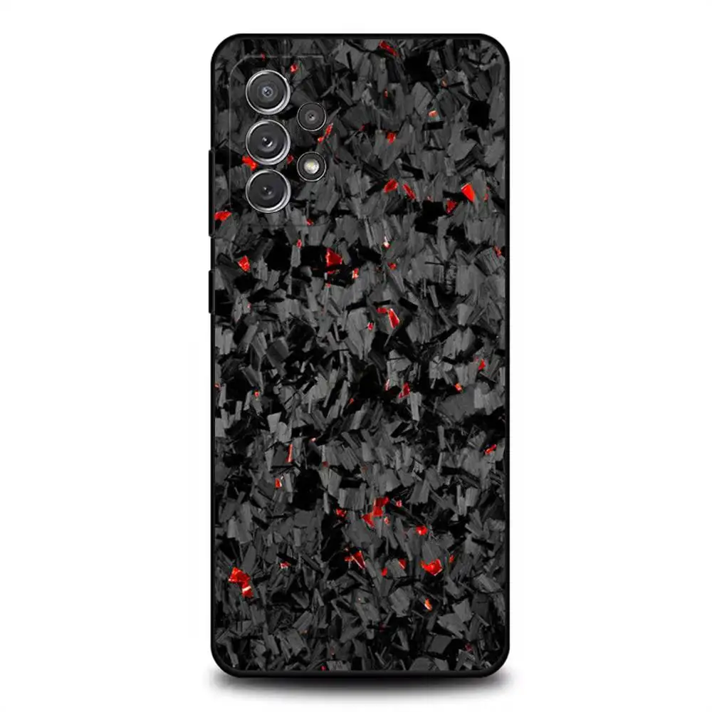 Coque de téléphone à motif en Fiber de carbone, étui souple noir pour Samsung S 25,24,23,22,30,21,10,9,Ultra,Plus,Lite,FE,4,5G